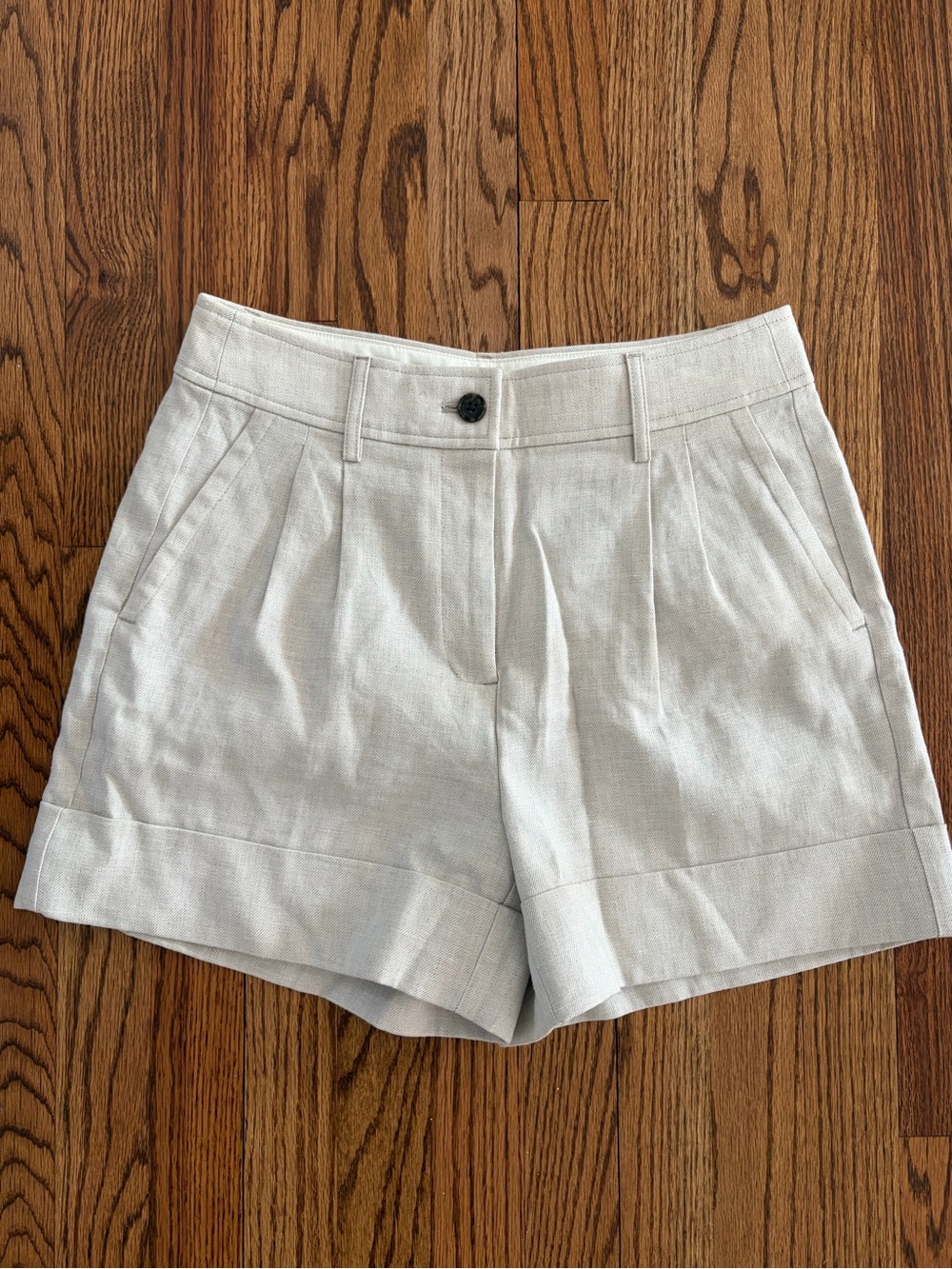 NWT J Crew Remi short in stretch linen blend Size 4 Flax Ivory - Picture 2 of 3